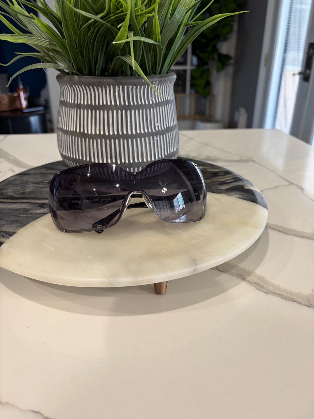 Coach Y2K  Oversized Shield Sunglasses - Dark Gray Gradient